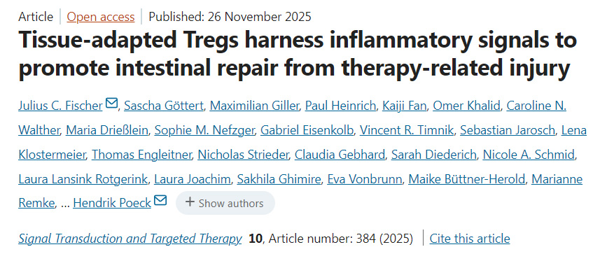 組織適應(yīng)性調(diào)節(jié)性T細(xì)胞駕馭炎性信號以促進(jìn)治療相關(guān)損傷后的腸道修復(fù)