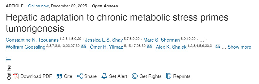 肝臟對(duì)慢性代謝應(yīng)激的適應(yīng)性改變是腫瘤發(fā)生的先兆