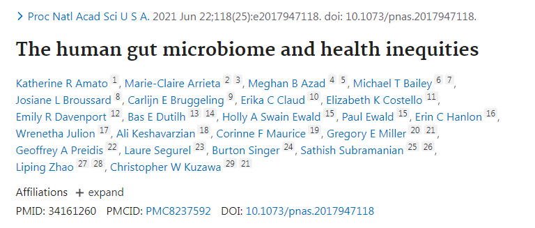 人類腸道微生物組與健康不平等