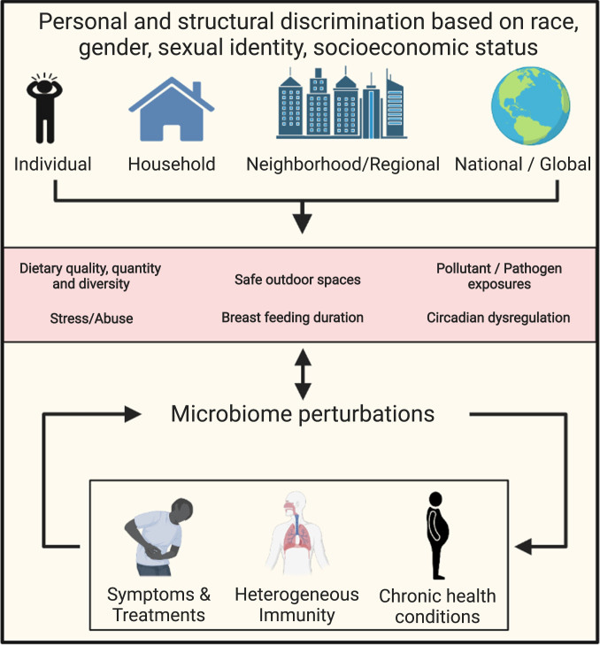 在人生的不同階段，多層面的歧視經(jīng)歷很可能通過各種途徑影響微生物組的結(jié)構(gòu)與功能